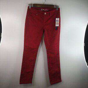 Inc Denim Petite Glamorous Red Skinny Leg Regular Fit Jeans Size 2P. NWT